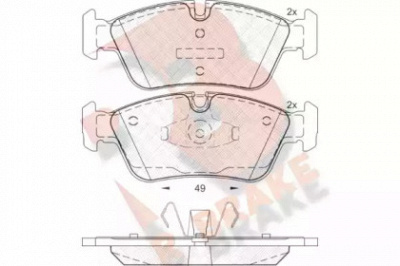 R BRAKE rb1698 -  Комплект тормозных колодок, дисковый тормоз